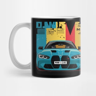 BMW M4 G80 Drift Vintage Car Mug